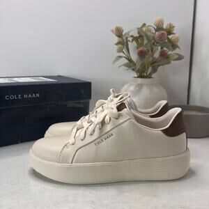 Cole Haan Crosscourt Joy Platform Sneaker Ivory/Dk Cuo Croc W30689 Women 6B NWB